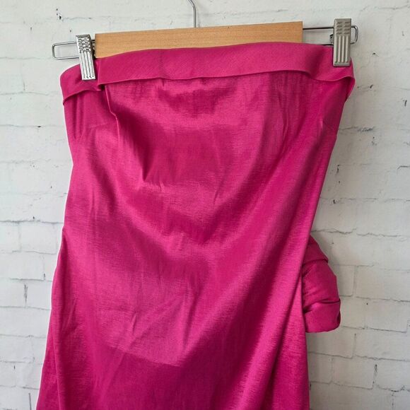 Likely Merino Dress Size 2 Fuchsia Pink Strapless Prom Homecoming Big Bow NEW - Picture 4 of 15